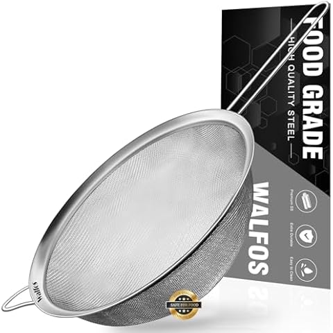 Walfos 9 Inch Large Fine Mesh Strainer Cover