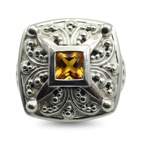 Bague citrine naturelle en argent massif pour en finir avec les bijoux qui s'oxydent