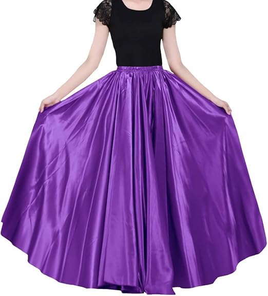 Image of Radhika 'n' Dhaanya creation Women's Silk Fabric Double Umbrella Lehenga Skirt Flare 8 to 9 mtrs. (in, Alpha, Free Size, Plus, Purple, Umbrella)