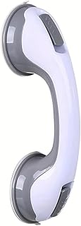 Suction Cup Shower Grab Bar, Safety Handle Support for Bathroom (1, Grayish-White)
