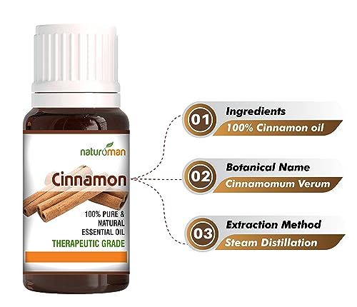 Image of Naturoman Cinnamon Essential Oil | For Skin, Hair, Face & Body | Natural & Pure | Suitable for All Skin Types | Multipurpose | Therapeutic Grade | Pack of 1 | 100 ml