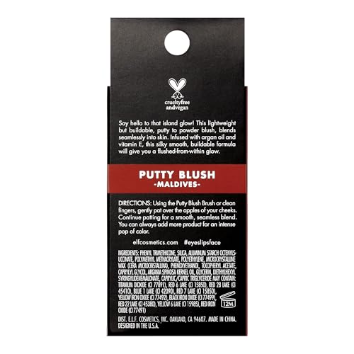 Image of e.l.f. Putty Blush, Creamy & Ultra Pigmented Formula, Infused with Argan Oil & Vitamin E, Maldives, 0.35 Oz