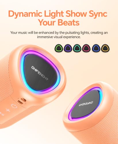 Image of Portable Bluetooth Speaker Beach Essentials: IPX5 Waterproof for Outdoor /Powerful HD Sound /Dynamic Light /All Day Playtime /Wireless BT 5.3 /TWS Pairing, Travel|Camping|Pool Accessorie, School Supplies