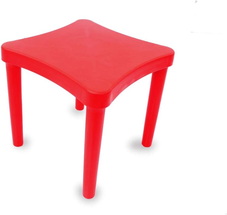 Jamara 460737 Easy Children's Seating Set of 3-Made of Robust Plastic, Suitable for Indoor and Outdoor use, Rounded Edges, can be dismantled to Save Space, Table top with Learning Pictures, red
