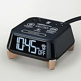 Brandstand CubieTime Zen | Cargador de reloj despertador con ruido blanco y alarma de amanecer | 2 puertos USB-C | 2 salidas resistentes a manipulaciones | Luz nocturna