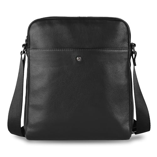 Bolso bandolera de cuero negro bugatti, el accesorio masculino ideal