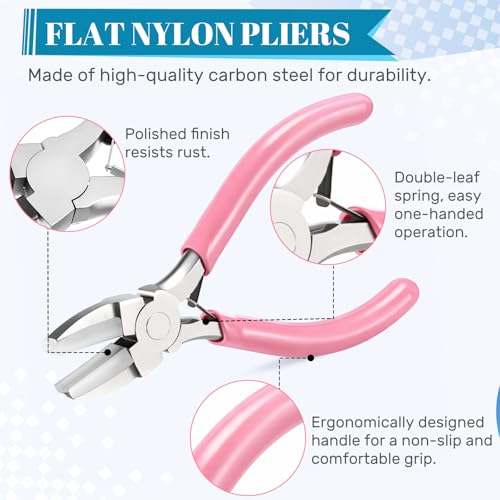 Image of Mudder 2 Pieces Jewelry Making Tool Bail Making Pliers 6 in 1 Jewelry Wire Bending Pliers for Beading Looping Shaping Wire DIY Crafts (Blue and Pink)