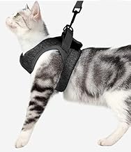 Crea CLEA Ultra Lightweight and Comfortable Cat Harness with Leash (M, Black)