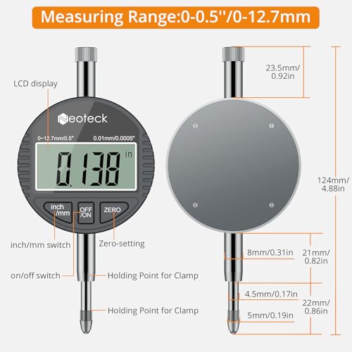 Neoteck 2"-6"/0.0005" Digital Indicator Bore Gauge Set 5.9" Measuring Depth by Neoteck - Used condition - Image 6