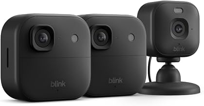 Outdoor 2K+ y Mini 2K+ (modelo más nuevo): cámaras de seguridad inteligentes inalámbricas y enchufables con resolución 2K, núcleo del módulo de sincronización incluido: 3 cámaras (negro)