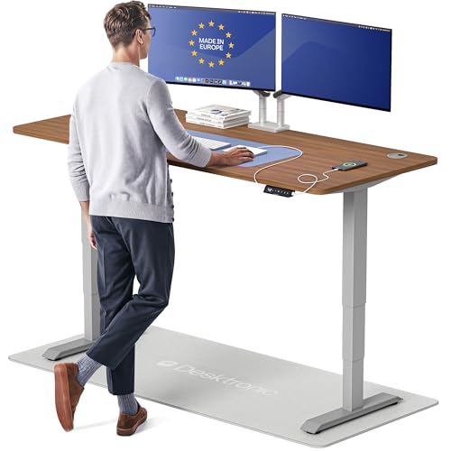Image of Desktronic HomePro Standing Desk 72x30 - Made in Europe, Ergonomic Sit Stand Home Office Desk, Electric Height Adjustable, Dual Motor, USB & USB-C Charging, Wobble-Free, Touchscreen, 3 Memory Presets