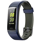 Fitness Tracker,YAMAY Fitness Watch Heart Rate Monitor Activity Tracker,Color Screen Dual-Color Bands IP68 Waterproof,with Step Counter Sleep Monitor 14 Sports Tracking for Women Men (Blue-Gray)
