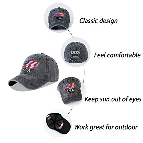 Image of LANGZHEN Unisex Baseball Cap 100% Cotton Fits Men Women Washed Denim Adjustable Dad Hat