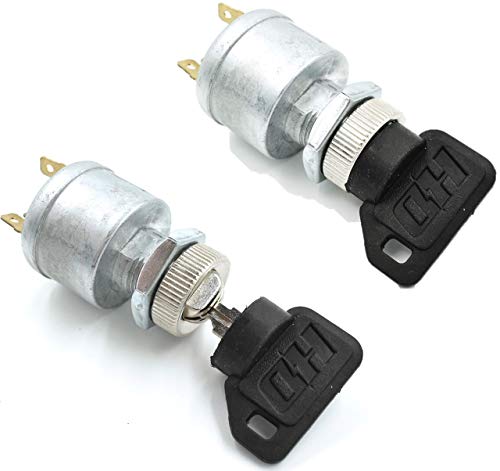 Hd Switch E-Z-Go Starter Ignition Key Switch Fits Ez-Go Electric Golf Cart Oem # 17421G1 17421-G1, 17134G1 17134-G1 W/ 2 Prongs - 2 Oem Upgrade Keys & 2 Standard Keys, Free Terminals & Carabiner #TOP2