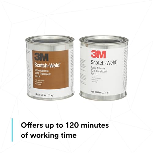 Image of 3M Scotch-Weld Epoxy Adhesive 2216, Translucent, Heat-Resistant, High-Performance, Part B /A, 946.4 mL (1 qt)
