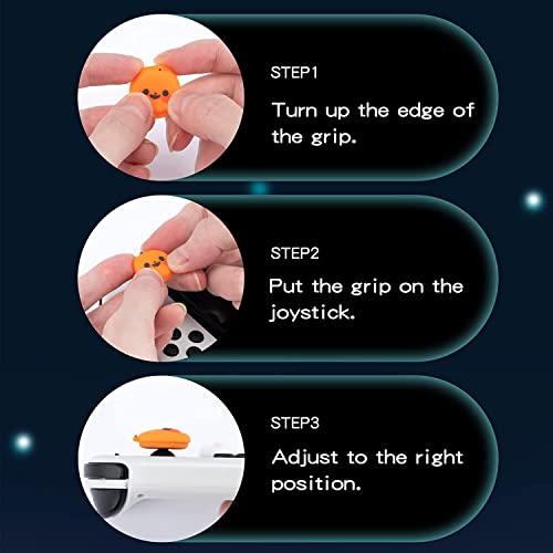 Geekshare Cute Silicone Halloween Joycon Thumb Grip Caps, Joystick Cover Compatible With Nintendo Switch / Oled / Switch Lite,4Pcs -- Pumpkin Ghost #TOP2