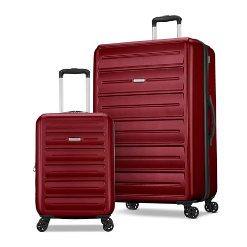 Image of American Tourister Westridge Hardshell Luggage Set - 2 Piece Set - 20 /28 inch Carry-On & Large Checked Luggage Set with Spinner Wheels - Expandable Hard Suitcases for Travel - Hard ABS Shell - Holly Red