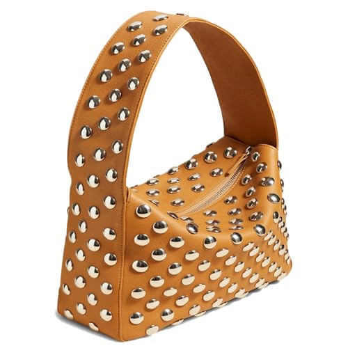 Image of Studded Handbag for Women - Black Punk Shoulder Bag 90s 2000s Vegan Fall Fashion Trendy Purse