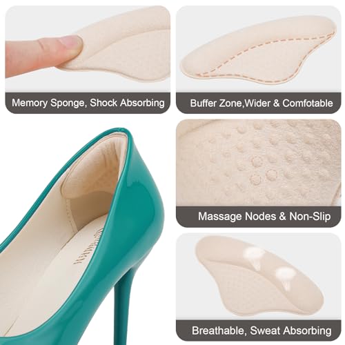 Image of 6 Pairs Heel Cushions Inserts for Loose Shoes, Heel Pads Grips Liner Snugs, Filler Improved Shoe Fit and Comfort, Prevent Too Big Shoes from Slipping,Heel Pains frictions and Blisters (Beige)