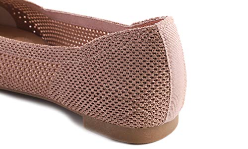 Image of FEVERSOLE Women's Woven Pointy Fashion Cutouts Breathable Knit Flat Shoes