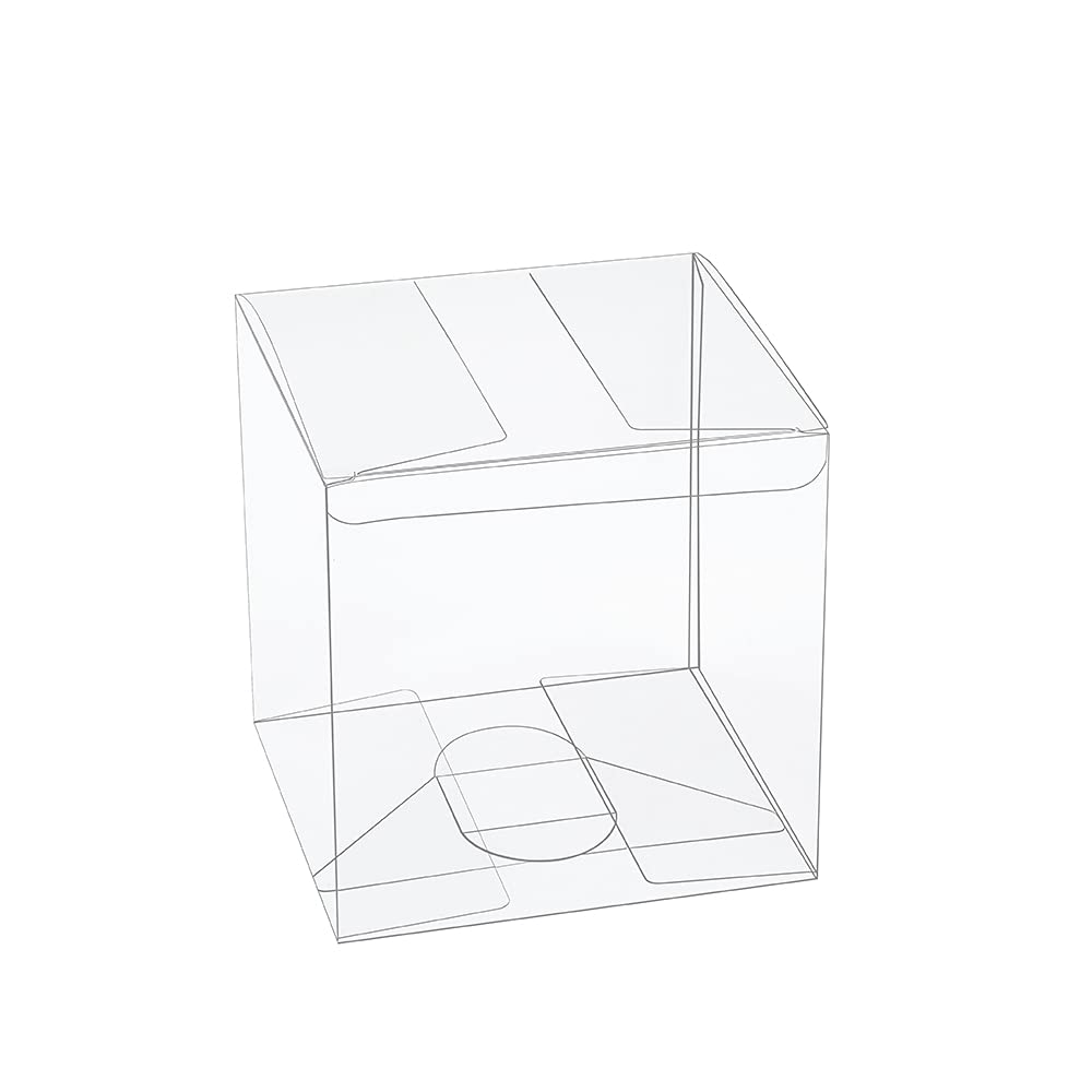 Ezek Clear Gift Boxes 3.2"x 3.2"x 3.2" Transparent Packing Cube for Present Ornaments Jewelry Accessories Flowers Christmas Birthday Party Baby Shower Favors, 20-Pack