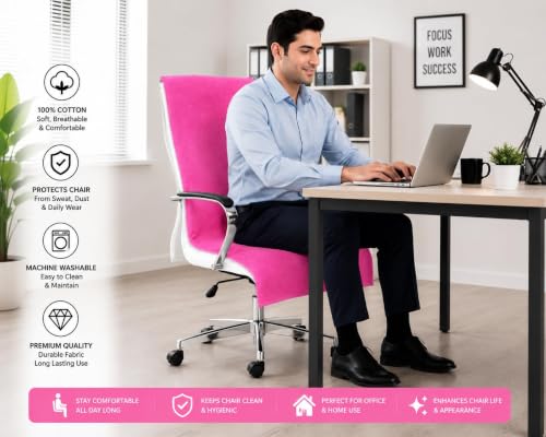 Image of ROMAN HOME Car & Office Chair Towel with 2 Tie Knots| Super Soft 400 GSM (1, Pink)