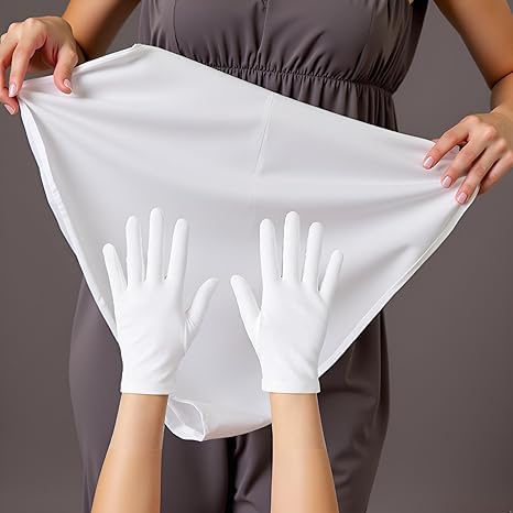 1Pair White Short Satin Gloves Opera Gloves Wedding Bridal Gloves Women's Gown Gloves White Gloves for Party Dance Dinner Banquet Easy to Wear Easy to Use and Store,Gloves and Mittens