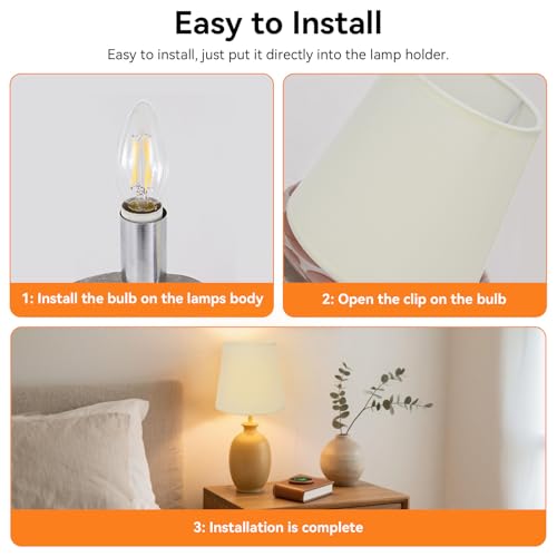 Lamp Shades Ceiling 2 Pack Small Lamp Shades for E14 Bedside Light Chandelier Barrel Pendant Tablelamp 4.4x6.0x5.5in - Image 6