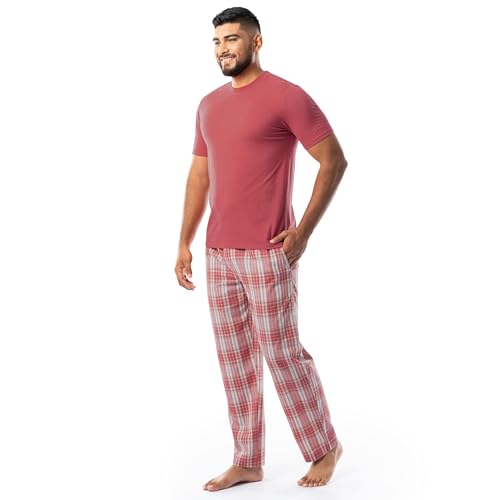 Image of IZOD Men's Short Sleeve Jersey Top and Printed Pants Pajama Sleep Set