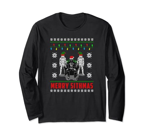 T-shirt manche longue Dark Vador pour Noël style pull moche de Star Wars