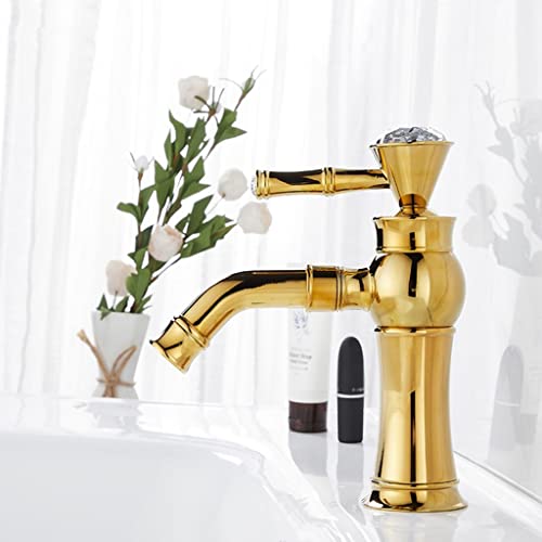 Mitigeur de lavabo en laiton durable sans fuite doré