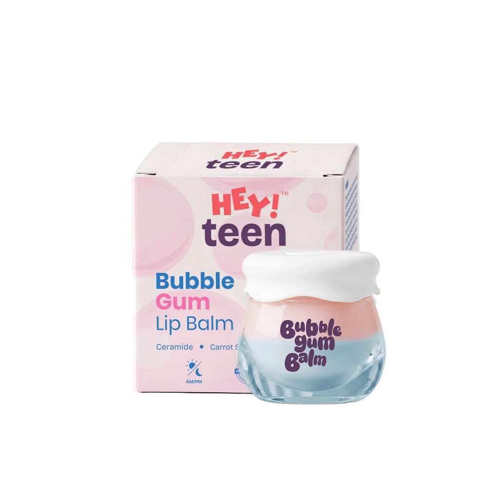 HEY TEEN Bubble Gum Lip Balm for Pre-Teens & Teens | Ceramide NP, Carrot Seed Oil & Vitamin B12 | Botanical UV | Deep Moisture | Natural Glossy Finish | Dermatologist Recommended-image-25