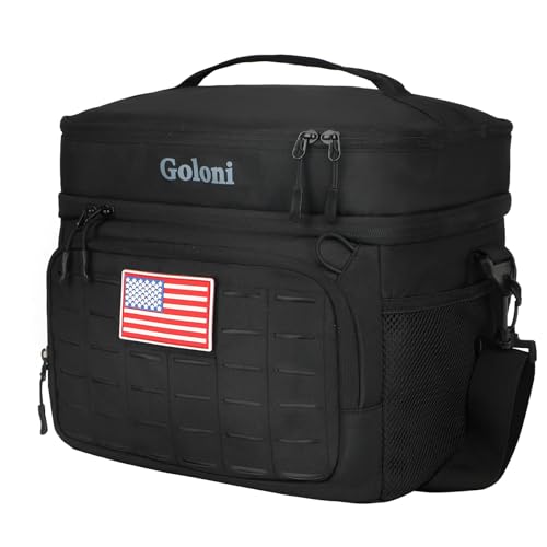 Portable Insulated Cooler Bag, Leakproof Soft-Sided Lunch Bag with Shoulder Strap,8mm Insulation Keeps Cool 16+ for Camping, Beach, Picnics,Black