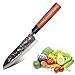 Coltello da Cucina per Chef 18 cm - Coltello Giapponese lama acciaio martellato 2,5 mm Resistenza 58 HRC - Coltello Professionale multiuso - Manico di palissandro - Cofanetto regalo in legno