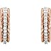 Solid 14k Rose Gold 1/5 Cttw Diamond Rope Hoop Huggie Earrings Small (11mm x 2.8mm) (.20 Cttw)