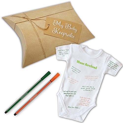 My Baby Keepsake - Personalised Baby Shower Guest Book - New Mummy Maternity Gift (Blue = Boy)