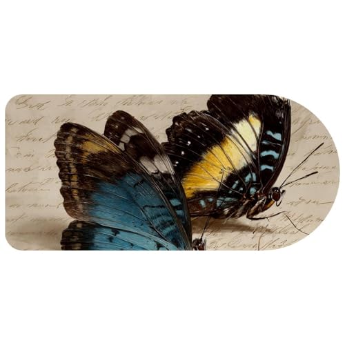 Grand tapis de souris de jeu vintage papillon grand format XXL pour bureau d'ordinateur de maison