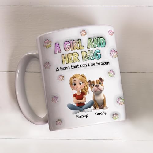Taza personalizada Wrappiness Dog Mom 11 oz cerámica miniatura 5