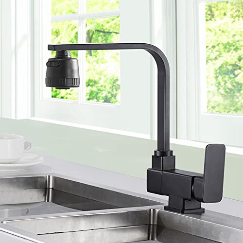 Grifo de cocina plegable negro mate monomando para ventana abatible