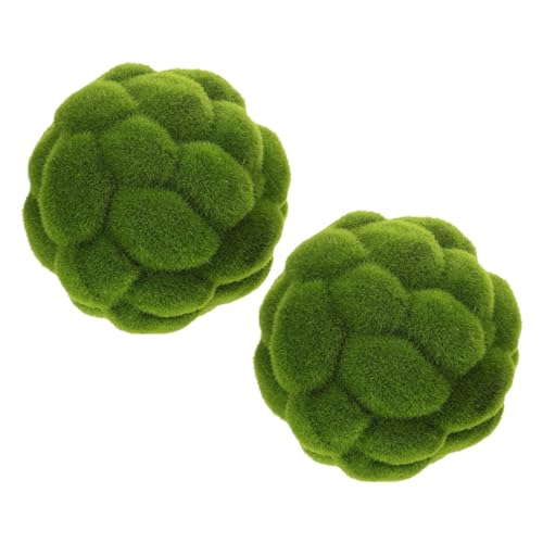 HOLIDYOYO 2 Bolas De Musgo Simuladas Bolas De Hierba Árbol Topiario Plantas Artificiales Decorativas Bolas Decorativas para Exteriores Balcón Musgo Artificial Plástico Verde