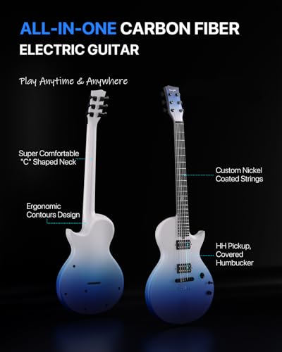 Image of Enya Electric Guitar Nova Go Sonic Smart Electric Carbon Fiber Guitarra with 10W Wireless Speaker, Onboard Presets, All-in-One Portable Rig for Street Performers & Home Studios, 2-Year Warranty