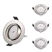 Produktbild HCFEI 4er set LED 7W Slim Spot Einbaustrahler schwenkbar 230V Edelstahl Strahler Einbauleuchte Warmweiß 3000K 75mm Bohrloch