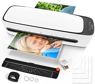 Laminator Machine, A3/A4/A5/A6 Lamination Machine with Laminating Sheets 12 Pouches, Paper Trimmer and Corner Rounder, 13 Inches Thermal Laminator for Home Office School Use, 60s Fast Warm-Up