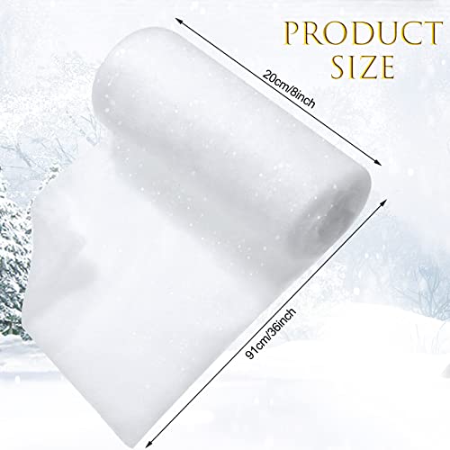12 Pieces Christmas Snow Blanket Roll Fluffy Fake Indoor Snow Blanket Artificial Snow Blanket Holiday Decorating White Snow Soft Cover For Xmas Village Backdrop Decorations Under The Christmas Tree #TOP1