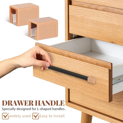 Image of 6 Pcs Corner Protector Proofing Pulls Soft Silicone Drawer Handle Guards with Strong Adhesive L-Shaped Furniture Corner Protectors for Cabinets Wardrobes