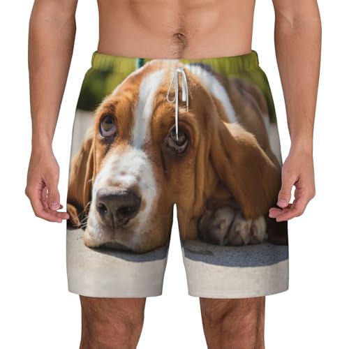 Short de plage imprimé Basset Hound idéal pour vos vacances d'été au soleil