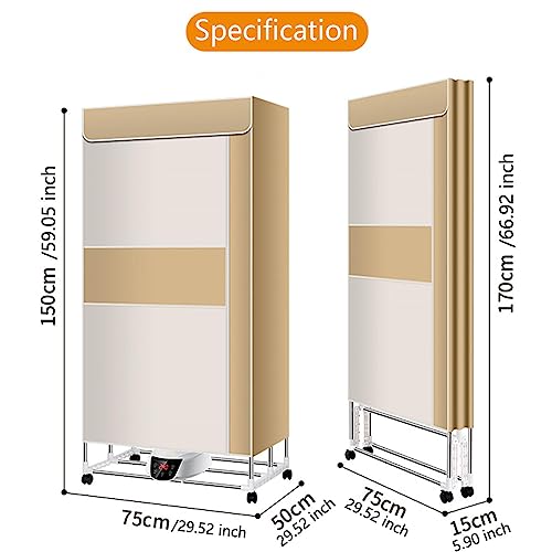 Elektrische droger, sneldrogende multi-speed wasdroger elektrisch binnen, opvouwbare energiebesparing verwarmde luchtdrogers kleding indoor regenachtig weer, blauw - Image 7