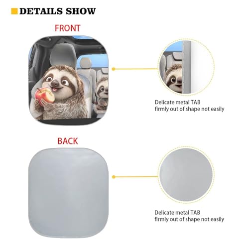 Image of 2 PCS Car Windshield Sun Shade Foldable Sloth Automotive Interior Accessories for Sun Protection Auto Sun Heat and UV Rays Blocker Fit Car Front Window for Trucks SUV Van