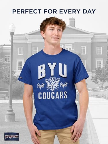 Image of JanSport NCAA Officially Licensed Campus Short Sleeve T Shirt for Men, Soft & Breathable Pre-Shrunk Cotton Crewneck T Shirt