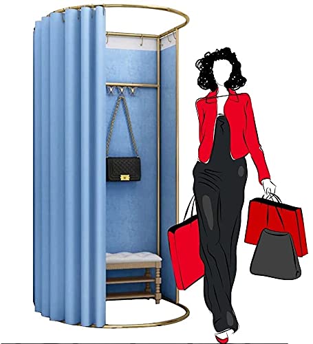 Cabine d'essayage en U bleu 85x80x200cm pour magasin de vêtements